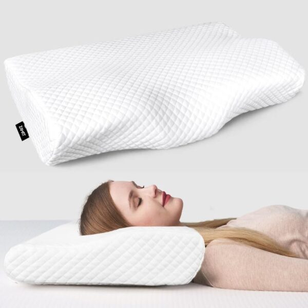 ZAMAT Memory Foam Pillow for Neck Pain Relief, Adjustable Orthopedic Ergonomic Cervical Pillow for Sleeping with Washable Cover, Bed Pillows for Side, Back, Stomach Sleepers - Image 2
