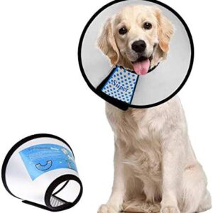 Supet Dog Cone Collar Adjustable After Surgery, Comfortable Pet Recovery Collar & Cone for Large Medium Small Dogs, Elizabethan Dog Neck Collar Plastic Practical
