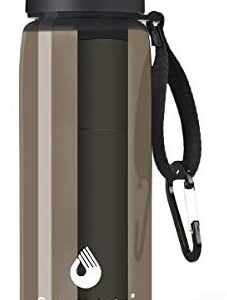 SurviMate 5-Stage 0.01μm Ultra-Filtration Filtered Water Bottle, BPA-Free Material, NSF/ANSI 42&372 Certified, Portable Water Filter Bottle for Survival, Camping, Hiking, and Emergency Use