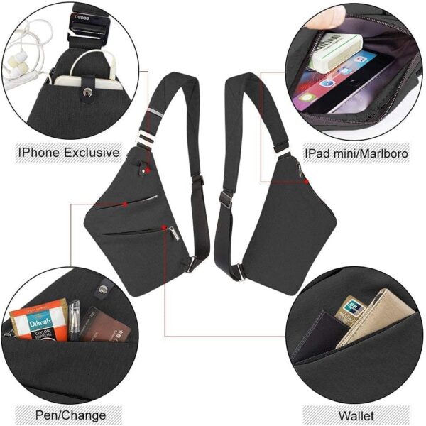 Sling Bag for Men, Crossbody Bag Men Mens Sling Bag Shoulder Bag for Men Anti-theft Man Bag for Travel Casual - Image 5
