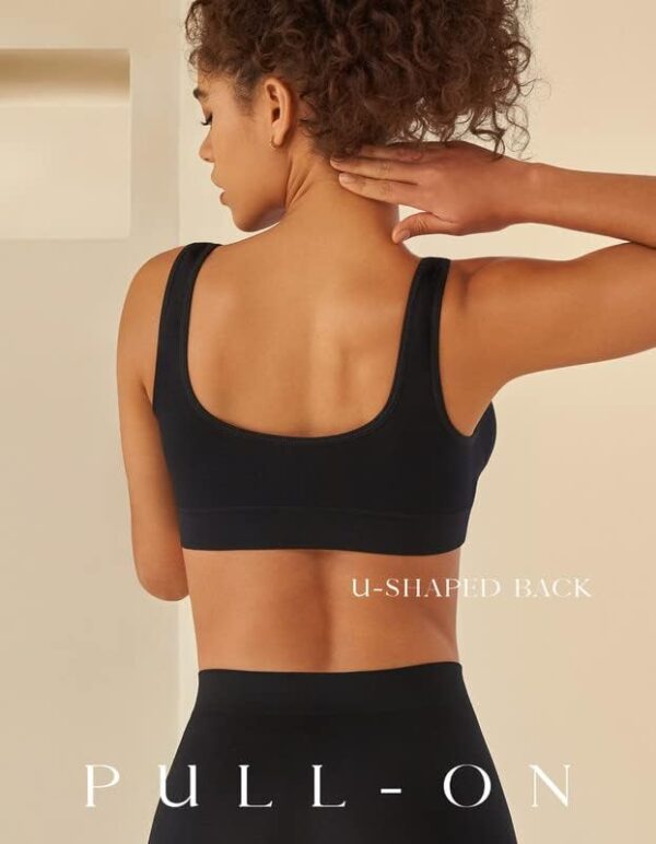 Womens Sports Bras, Yoga Comfort Seamless Stretchy Sports Bra for Women 3 Pack - Image 3