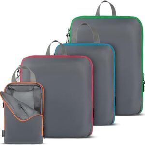 Compression Packing Cubes Travel, 4 Set/6 Set Packing Cubes for Carry on Suitcase, Suitcase Organizer Bags Set, Compression Bags Travel, Best Travel Packing Cubes Compression - with Inside Pockets