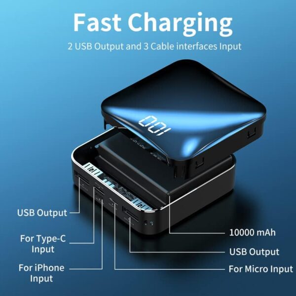 T-CORE Power Bank The Smallest and Lightest 10000mAh External Battery Ultra-Compact High-Speed Charging Technology Portable Charger for iPhone, Samsung Galaxy and More - Image 3