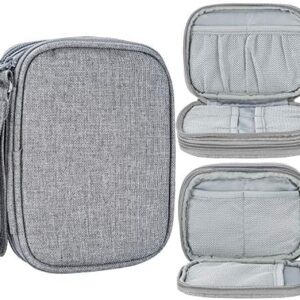 Surblue Electronics Organizer Accessories Cable Organizer Bag, Compact and Portable Waterproof Travel Cable Organizer Bag for USB cables, chargers, mobile power supplies, phones, SD cards, Gray