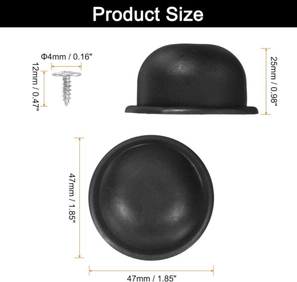 uxcell 8Pcs Luggage Replacement Pads, Plastic Luggage Stand Feet Stud, Suitcase and Travel Gear Bottom Side Accessories with Self-Tapping Screws, Black (47x47x25mm) - Image 2