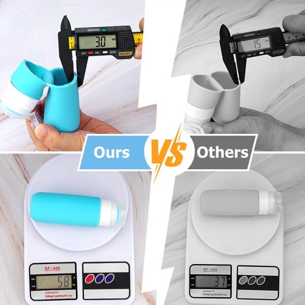 Travel Bottles for Toiletries 4 Pack 3oz Tsa Approved Auto-Rebound Travel Size Containers Squeezable BPA Free Leak Proof Refillable Silicone Travel Accessories Toiletry Bag,Label,Brush - Image 5