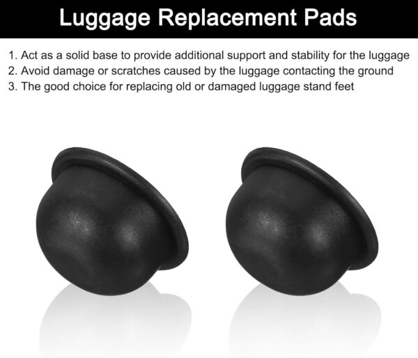 uxcell 8Pcs Luggage Replacement Pads, Plastic Luggage Stand Feet Stud, Suitcase and Travel Gear Bottom Side Accessories with Self-Tapping Screws, Black (47x47x25mm) - Image 4