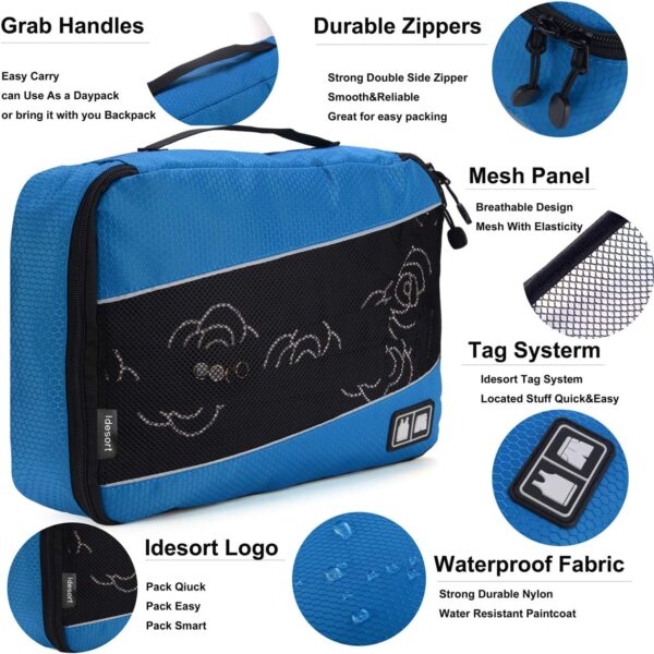 Packing Cubes Luggage Bags Organizer Durable Travel Accessories With Clothing Label - Image 3